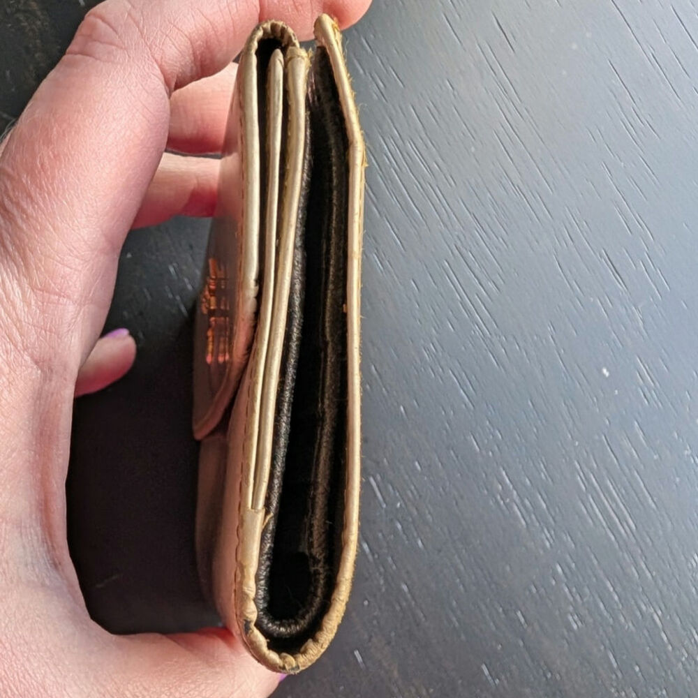 Prada Metallic Gold Leather Continental Compact Wallet - Picture 4 of 5